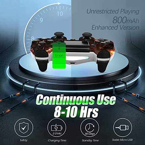 LVHI Mando Inalámbrico para PS4 Controlador Inalámbrico Gamepad Wireless Bluetooth Controlador Joystick con Vibración Doble Mando para Playstation 4/PS4 Pro/PS4 Slim (Color : Ghost Fire)