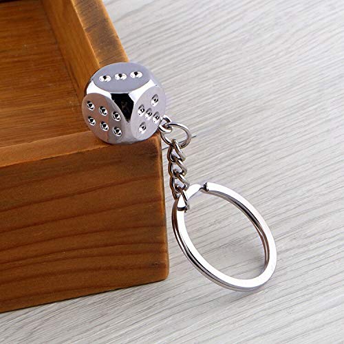 LYJ Naipes de aleación de Zinc God of Gamblers Dice Mahjong Plug Car Key-Silver