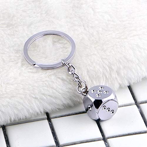 LYJ Naipes de aleación de Zinc God of Gamblers Dice Mahjong Plug Car Key-Silver