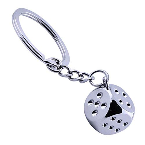LYJ Naipes de aleación de Zinc God of Gamblers Dice Mahjong Plug Car Key-Silver
