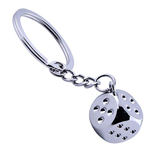 LYJ Naipes de aleación de Zinc God of Gamblers Dice Mahjong Plug Car Key-Silver