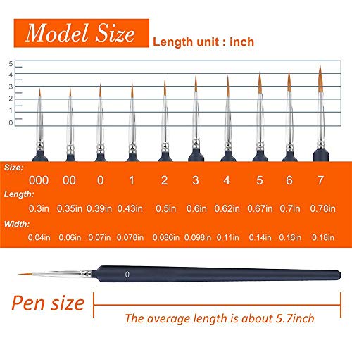 Madeki Pinceles para Pintura 10 Piezas Pinceles Acrilico Finos Juego de Pinceles para Pintar al Óleo