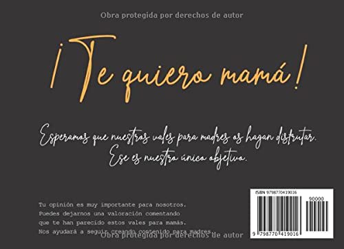 Madre no hay más que una, y como la mía ninguna. Vales para mamás: Talonario con 60 cupones originales para madres. Regalo original para el día de la ... ideas para hacer. (Vales Sensation Print v1)