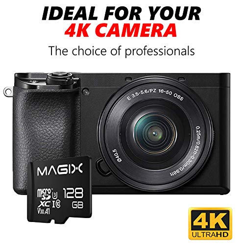 Magix Micro SD Card 4K Series Class10 V30 + SD Adapter UP to 100MB/s (128GB)