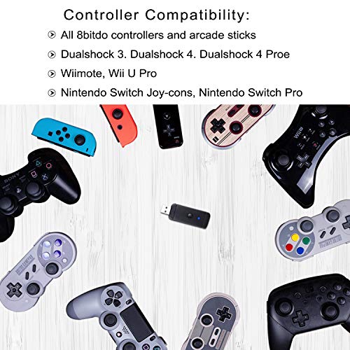Maikiki New Adaptador de Controlador inalámbrico para Xbox / PS5 / PS4 / Adaptador de Controlador para Nintendo Switch PS3 y PC con Windows