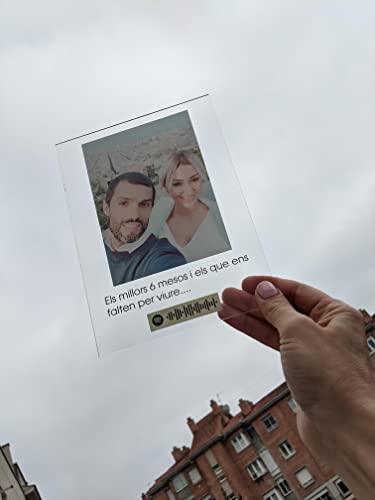 Majami Set de Placa Spotify y Llavero Spotify Personalizado - Código canción Spotify en Llavero y en Placa con Foto - Regalo Original Enamorados - Regalos Personalizados
