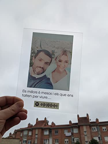 Majami Set de Placa Spotify y Llavero Spotify Personalizado - Código canción Spotify en Llavero y en Placa con Foto - Regalo Original Enamorados - Regalos Personalizados