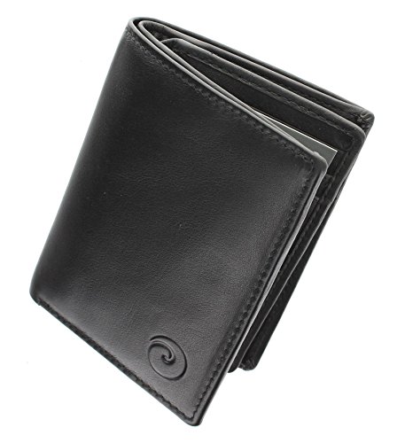 Mala Leather Colección Origin Cartera Compacta Bi-Fold de Cuero con Protección RFID 172_5 Negro
