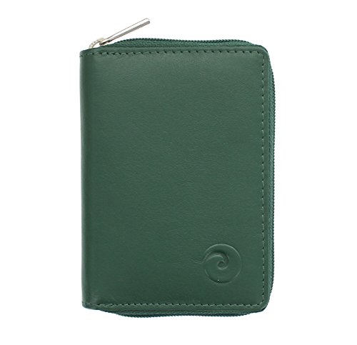 Mala Leather Colección Origin Tarjetero de Crédito Concertina de Cuero con Protección RFID 552_5 Verde