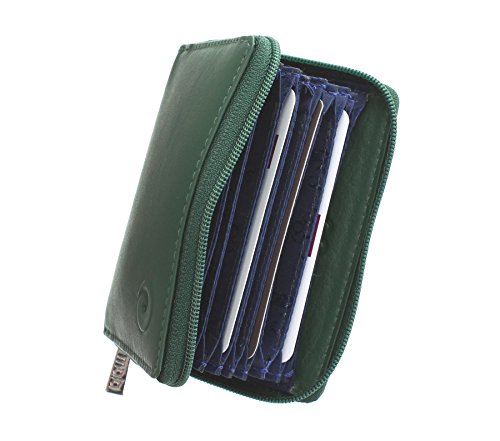 Mala Leather Colección Origin Tarjetero de Crédito Concertina de Cuero con Protección RFID 552_5 Verde