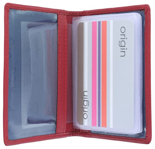 Mala Leather Origin Collection 610_5 - Soporte para tarjetas de crédito, piel con protección RFID, color rojo rubí