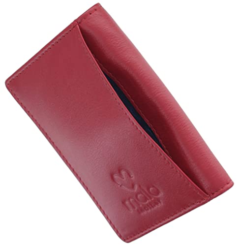 Mala Leather Origin Collection 610_5 - Soporte para tarjetas de crédito, piel con protección RFID, color rojo rubí