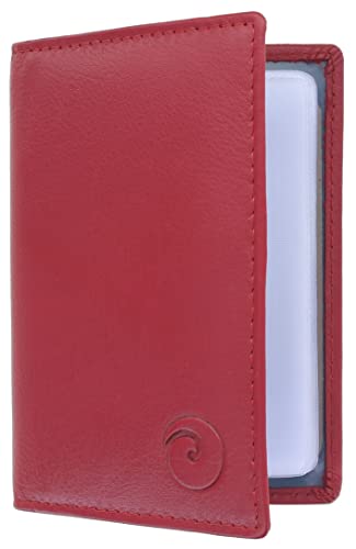 Mala Leather Origin Collection 610_5 - Soporte para tarjetas de crédito, piel con protección RFID, color rojo rubí