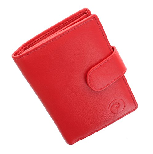Mala Leather Tarjetero de Crédito Bi-Fold de Cuero de Colección Origin con Protección RFID 137_5 Rojo