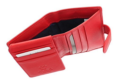 Mala Leather Tarjetero de Crédito Bi-Fold de Cuero de Colección Origin con Protección RFID 137_5 Rojo