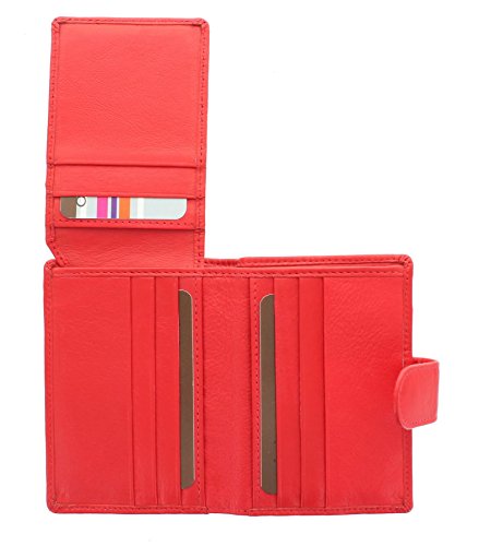 Mala Leather Tarjetero de Crédito Bi-Fold de Cuero de Colección Origin con Protección RFID 137_5 Rojo