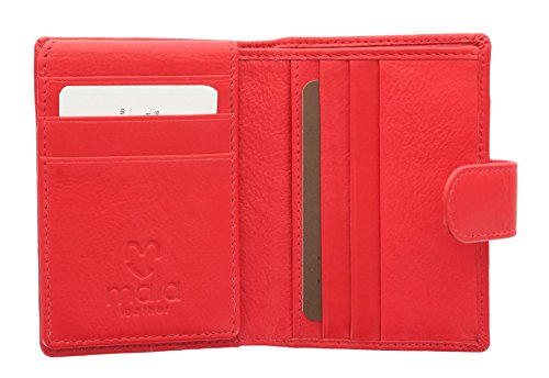 Mala Leather Tarjetero de Crédito Bi-Fold de Cuero de Colección Origin con Protección RFID 137_5 Rojo