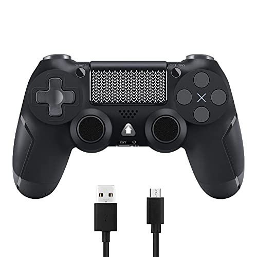 Mando Bluetooth Inalambrico para PS-4/Playstation 4/PC,Vibración de Doble Motor 800mAh Panel Táctil,Joystick Gamepad Mandos para PC Gaming Compatible PS-4/Play 4,Controller para PS-4 (Negro)