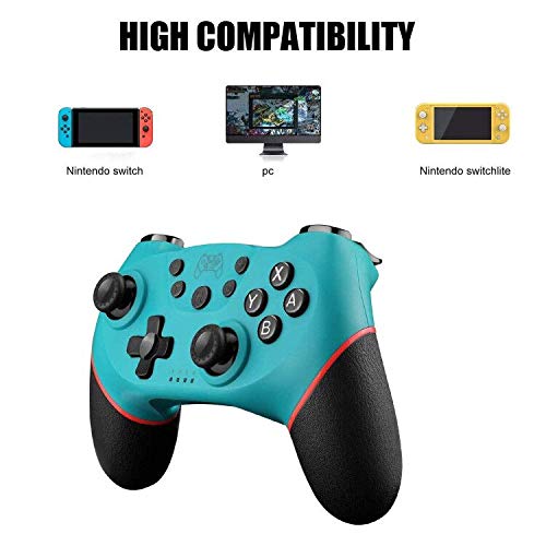 Mando Compatible para Nintendo Switch, Wireless Bluetooth Pro Controller Controlador Inalámbrico con Función Gyro Axis/Dual Shock y Turbo Mando Inalámbrico Compatible con Nintendo Switch/Lite