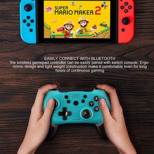 Mando Compatible para Nintendo Switch, Wireless Bluetooth Pro Controller Controlador Inalámbrico con Función Gyro Axis/Dual Shock y Turbo Mando Inalámbrico Compatible con Nintendo Switch/Lite