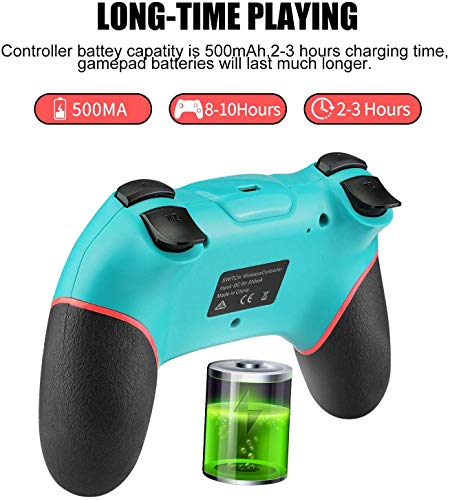 Mando Compatible para Nintendo Switch, Wireless Bluetooth Pro Controller Controlador Inalámbrico con Función Gyro Axis/Dual Shock y Turbo Mando Inalámbrico Compatible con Nintendo Switch/Lite