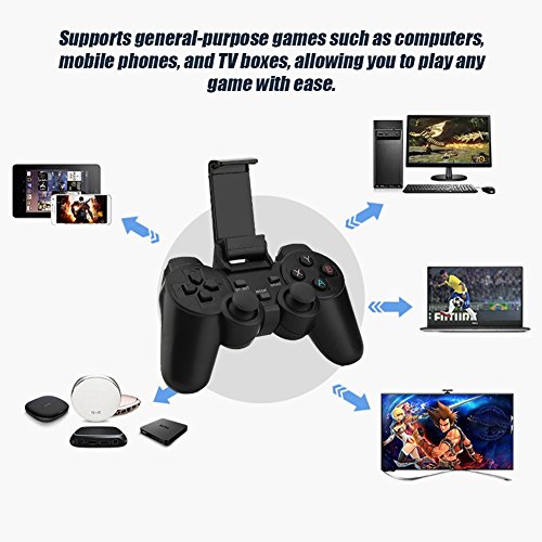 Mando Inalámbrico Controlador de Juegos USB Bluetooth Gamepad Joystick Gaming Controller con 2.4G Receptor Compatible para iOS / Android Teléfono / PC / Computadora Portátil / Smart TV / TV Box