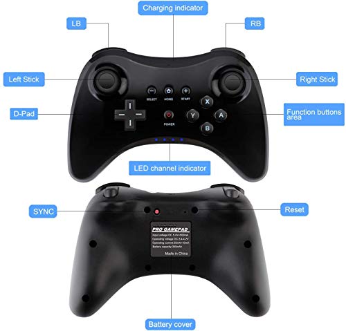 Mando Inalámbrico Gamepad para Nintendo Wii U Bluetooth Game Controller Joystick Gamepad