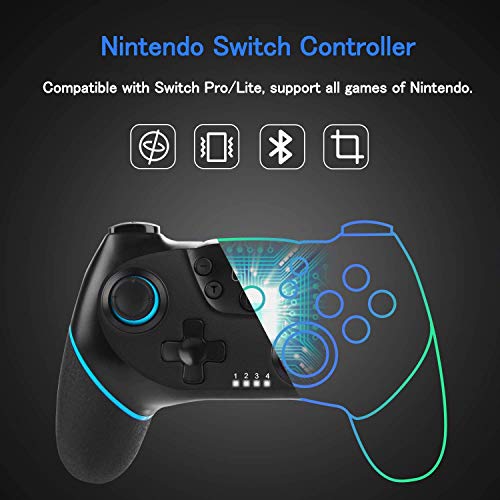 Mando inalambrico nintendo switch,Sendowtek mando nintendo switch Joy Con con función Turbo Vibración dual Compatible con todos los juegos de Switch