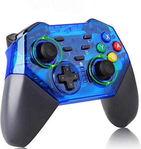 Mando inalámbrico para Nintendo Switch, KINGEAR Pro Controllers Mando de juegos inalámbrico compatible con Nintendo Switch, Admite la función de eje de giro y doble vibración (azul) ...