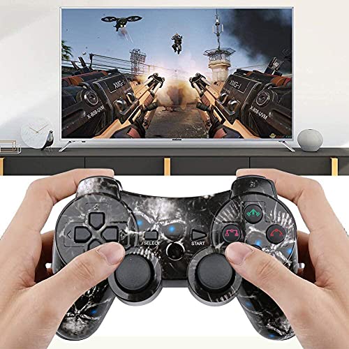 Mando Inalámbrico para PS3 Doble Vibración Six-Axis Bluetooth Gamepad Recargable Joystick para Playstation 3(Cráneo)