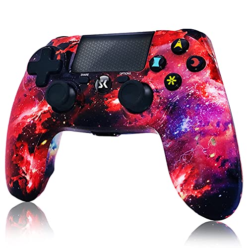 Mando Inalámbrico para PS4, Controlador de Doble Vibración de Alto Rendimiento Compatible con Playstation 4 / Pro/Slim/PC con Función De Audio, Mini LED - Galaxy