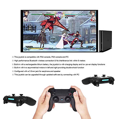 Mando Inalámbrico para PS4,Controlador De Juegos Inalámbrico con Control De Vibración Dual del Motor De Doble Palanca para Playstation4 / Platstaitons3 / PC