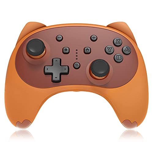 Mando para Nintendo Switch, KINGEAR Inalambrico Pro Controller Compatible con Switch/Switch Lite/PC, Kawaii Gato Gamepad Joystick con 6 Ejes/Turbo/Control de movimiento