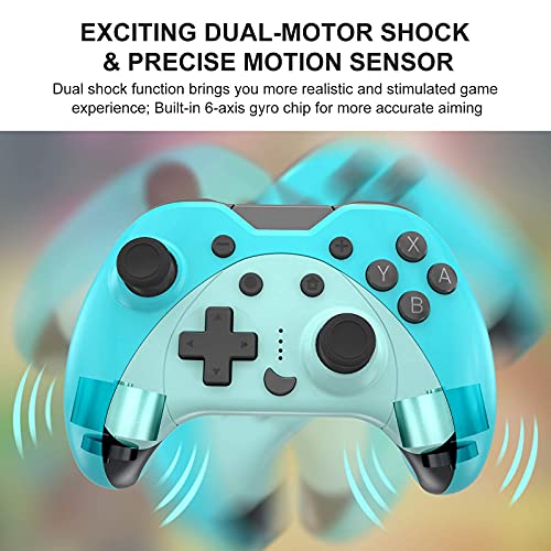 Mando para Nintendo Switch, KINGEAR Inalambrico Pro Controller Compatible con Switch/Switch Lite/PC, Kawaii Gato Gamepad Joystick con 6 Ejes/Turbo/Control de movimiento，Kawaii Gifts for Friends