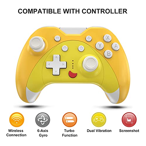 Mando para Nintendo Switch, KINGEAR Inalambrico Pro Controller Compatible con Switch/Switch Lite/PC, Kawaii Gato Gamepad Joystick con 6 Ejes/Turbo/Control de movimiento, Kawaii Gifts for Friends