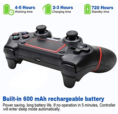 Mando para P4 Mandos P4 Mando Inalámbrico para P4/Pro/Slim/ PC Gamepad Wireless Bluetooth Controlador Joystick con Vibración Doble Remoto Compatible para P4 con panel táctil y conector de audio