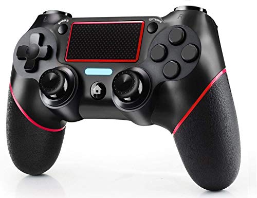 Mando para P4 Mandos P4 Mando Inalámbrico para P4/Pro/Slim/ PC Gamepad Wireless Bluetooth Controlador Joystick con Vibración Doble Remoto Compatible para P4 con panel táctil y conector de audio