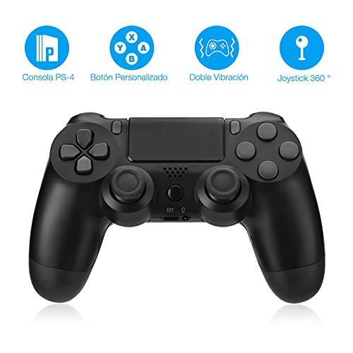 Mando para PS-4, Mando Inalámbrico para PS-4 Controller Doble shock 4 con Doble Vibración, Audio,Panel Táctil de Alta Precisión,Sensor Giroscópico de 6 Ejes, Bluetooth 360 ​​° Joystick