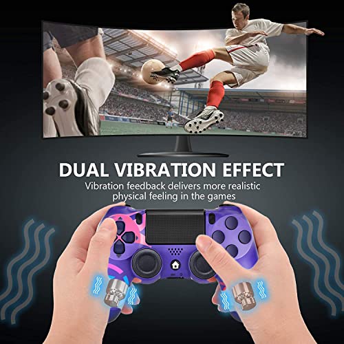 Mando para PS4, Gamepad Joystick Mando para PS4 Controlador, Vibración Dual, Panel táctil, Sensor giroscópico de 6 Ejes, Conector de Audio, para PS4/Pro/Slim/PC Console