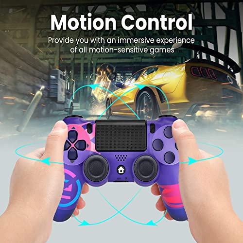 Mando para PS4, Gamepad Joystick Mando para PS4 Controlador, Vibración Dual, Panel táctil, Sensor giroscópico de 6 Ejes, Conector de Audio, para PS4/Pro/Slim/PC Console