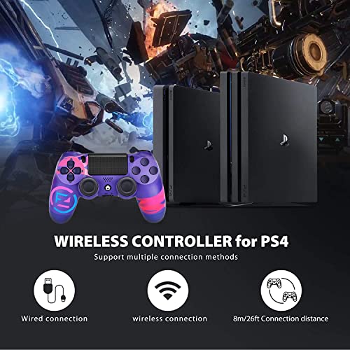 Mando para PS4, Gamepad Joystick Mando para PS4 Controlador, Vibración Dual, Panel táctil, Sensor giroscópico de 6 Ejes, Conector de Audio, para PS4/Pro/Slim/PC Console