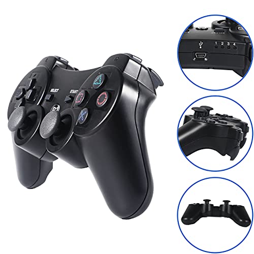 Mando PS3,Sefitopher Bluetooth Controller Joystick con Doble vibración Compatible para Playstation 3 con Cable