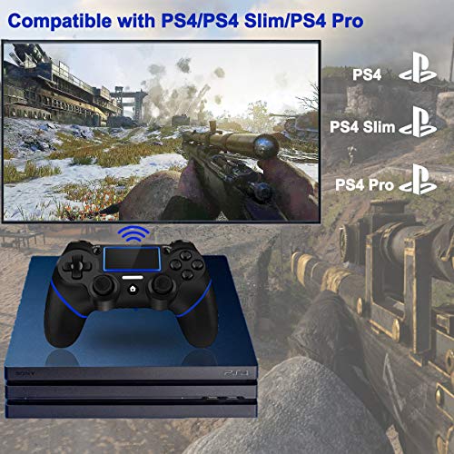 Mando PS4 Inalámbrico, GXGPOW Bluetooth Mandos Gamepad Joystick para Playstation 4 PS4/PS4 Slim/PS4 Pro con Daul Motor Vibration | 600mAh Battery |3.5mm Audio Jack Speaker |Touch Panel(Blue)