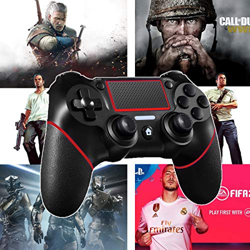 Mando PS4 Inalámbrico, RCCBOOST Bluetooth Mandos Gamepad Joystick para Playstation 4 PS4/PS4 Slim/PS4 Pro con Daul Motor Vibration | 600mAh Battery |3.5mm Audio Jack Speaker |Touch Panel(Red)