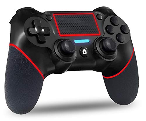 Mando PS4 Inalámbrico, RCCBOOST Bluetooth Mandos Gamepad Joystick para Playstation 4 PS4/PS4 Slim/PS4 Pro con Daul Motor Vibration | 600mAh Battery |3.5mm Audio Jack Speaker |Touch Panel(Red)