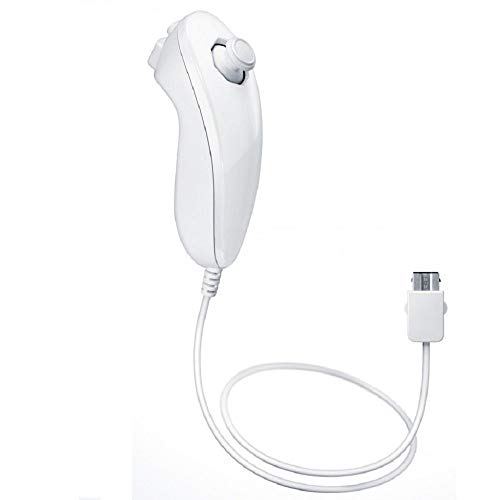 Mando Remote + Motion Plus + Nunchuck + Funda + Correa para Nintendo Wii - Wii U - Wii Mini, Color Blanco