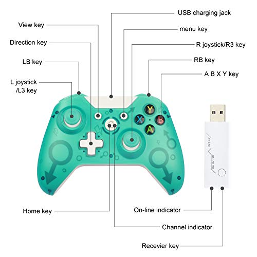 Mando Xbox One inalámbrico compatible con PC Windows 7 / 8 / 10 , PS3 Joystick para juegos, Gamepad Xbox series x con diseño ergonómico mejorado