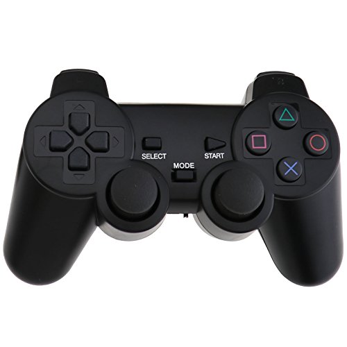 Mandos para PlayStation PS2 inalámbricos Dual Vibration, negro, 2 unidades