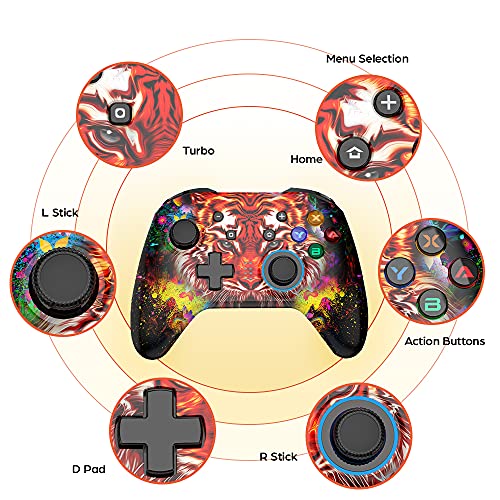 Mandos para Switch/Lite/OLED/Pro, [Regalos Navidad] EasySMX Mandos para Switch Lite, Wireless Controller for Switch con Batería, 5 Velocidades de Vibración de Ajuste, Turbo y Luces, Gamepad for Swith