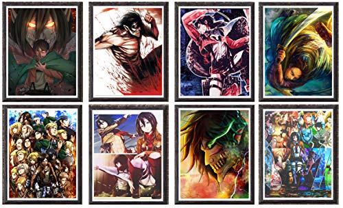 Manga Anime - Póster digital para pared, 8 x 10 pulgadas, sin marco, 8 unidades